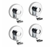 WENKO Crochet Porte Manteau-Porte Serviette mural, rond, solution sans perçage, innovation ""Vacuum Loc Plus"", Lot de 4