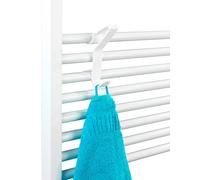WENKO Crochet pour radiateur sèche-Serviettes Universel Flexi - Plastique (ABS), 2.5 x 13.5 x 8.5 cm, Blanc