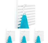 WENKO Crochet pour radiateur sèche-Serviettes Universel Flexi - Plastique (ABS), 2.5 x 13.5 x 8.5 cm, Blanc (Lot de 4)
