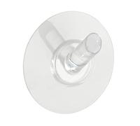 WENKO Crochet Static-Loc, taille moyenne, transparent, fixation sans perçage de trous, crochet mural pour le rangement à portée de main des serviettes, transparent, Ø 5 x 2,5 cm