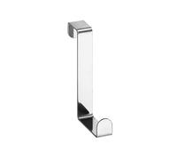 WENKO Crochets de porte acier inoxydable set de 6 acier inox - set de 6, feuillures de porte de 4 cm max, Acier inoxydable, 7.6 x 1.2 x 6 cm, Brillant