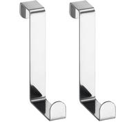WENKO Crochets de porte acier inoxydable set de 6 acier inox - set de 6, feuillures de porte de 4 cm max, Acier inoxydable, 7.6 x 1.2 x 6 cm, Brillant (Lot de 2)