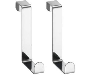 WENKO Crochets de porte acier inoxydable set de 6 acier inox - set de 6, feuillures de porte de 4 cm max, Acier inoxydable, 7.6 x 1.2 x 6 cm, Brillant (Lot de 2)