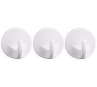 WENKO Crochets rond moyen set de 3 - set of 3, Plastique, 3.5 x 2 x 3.5 cm, Blanc