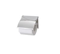 WENKO Dérouleur papier WC Cover - design fermé, Acier, 13.5 x 12 x 2.5 cm, Chromé