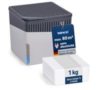 WENKO Déshumidificateur d'intérieur Cube 1000 g gris Capacité: 1.6 l, Plastique (ABS), 16.5 x 15.7 x 16.5 cm, Gris clair