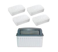 WENKO Déshumidificateur d'air + 4 Blocs à granulés x 1000g | Absorbeur d'Humidité & Odeurs | Salle de Bain, Chambre - 50m² | Gris