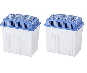WENKO Déshumidificateur d'air, absorbeur d'humidité, 2kg | Antimoisissures 4 à 6 mois jusqu'à 50m² | 5.5x23x24 cm | Blanc bleu (Lot de 2)