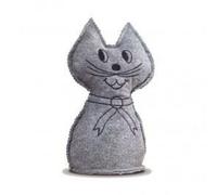 WENKO Déshumidificateur d'air, absorbeur d'humidité, motif chat, 1000 g, bentonite - polyester, 12x27x13 cm, gris