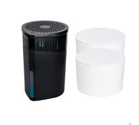 WENKO Déshumidificateur DROP + 2 Blocs à granulés x 1000g | Absorbeur d'Humidité & Odeurs | Salle de Bain, Chambre - 80m³ | Noir