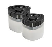 WENKO Déshumidificateur PRISMA | Lot de 2 Absorbeur d'Humidité + 4 Recharges Bloc à granulés x 500g | Pièce de 40m³ | Transparent