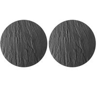 WENKO Dessous de casseroles Ardoise rond, dessous pour casseroles et poêles, protection contre la chaleur pour table & plan de travail, verre trempé, avec 4 pieds antidérapants, avec suspension, Ø20cm