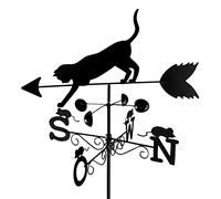WENKO DIE BESSERE IDEE Maximex Girouette Chat, en métal Noir résistant aux intempéries, au Design Insolite Chat et Souris, décore Chaque Jardin, Hauteur Totale : 170 cm