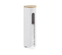 WENKO Distributeur de Coton, Porte Coton, accroche adhésive, Laresa Blanc/Bambou
