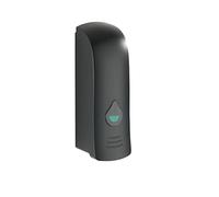 WENKO Distributeur de désinfectant et de Savon Ranera S Noir, Distributeur Mural hygiénique pour désinfectant, Savon Liquide etc., Fixer sans percer, capacité : 280 ML, 7x22x7,5cm, matière Plastique