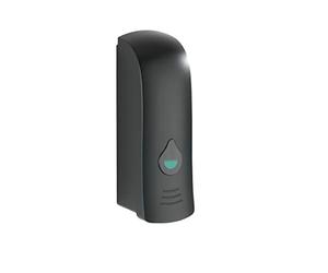 WENKO Distributeur de désinfectant et de Savon Ranera S Noir, Distributeur Mural hygiénique pour désinfectant, Savon Liquide etc., Fixer sans percer, capacité : 280 ML, 7x22x7,5cm, matière Plastique