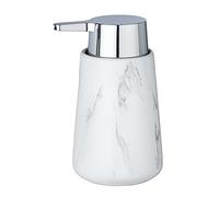 WENKO Distributeur de Savon Adrada - Distributeur de Savon Liquide Capacité: 0.33 l, Céramique, 10.5 x 15 x 8.5 cm, Blanc