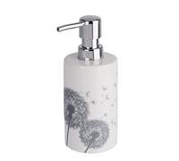WENKO Distributeur de Savon Astera céramique - Distributeur de Savon Liquide Capacité: 0.36 l, Céramique, 8.5 x 18 x 7 cm, Blanc
