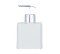 WENKO Distributeur de Savon Hexa Blanc - Distributeur de Savon Liquide Capacité: 0.29 l, Céramique, 7.5 x 13 x 8.5 cm, Blanc