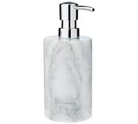WENKO Distributeur de Savon Onyx - Distributeur de Savon Liquide, Marbre, 7.5 x 18 x 8.5 cm, Blanc
