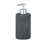 WENKO Distributeur de savon Peanut anthracite - Distributeur de savon liquide Capacité: 0.24 l, Polyrésine, 7 x 16.5 x 7.5 cm, Anthracite