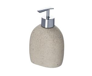 WENKO Distributeur de Savon Puro - Distributeur de Savon Liquide Capacité: 0.29 l, Polyrésine, 9.4 x 15.2 x 6.5 cm, Beige