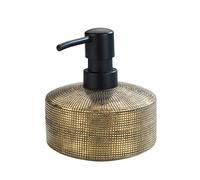 WENKO Distributeur de Savon Rivara, doseur de Savon Rechargeable pour Le Savon Liquide et la Lotion, en céramique Haut de Gamme, Dessins réalisés à la Main, Ø 10,5 x 12 cm, capacité de 400 ML, Or