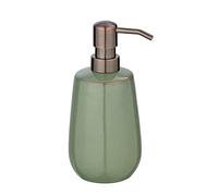 WENKO Distributeur de Savon Sirmione en céramique, Distributeur de désinfectant Rechargeable, Embout de pompage en matière Plastique Robuste en cuivre, Ø8x17,5cm, 430 ML, Distributeur Vert/cuivre
