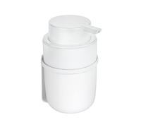 WENKO Distributeur de savon Turbo-Loc® Carpino, distributeur à pompe en plastique de haute qualité à fixer sans percer sur surface lisse, jusqu'à 250 ml de savon liquide, support mural en métal, blanc