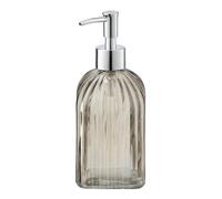 WENKO Distributeur de Savon Vetro Angulaire Marron - Distributeur de Savon Liquide Capacité: 0.52 l, Verre, 7.5 x 19 x 7.5 cm, Marron