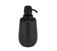 WENKO Distributeur en céramique Mod. Nerno pour Savon Liquide ou désinfectant en Noir élégant avec tête de Pompe en Plastique, Dimensions 8 x 18,5 x 8 cm, 8 x 18,5 x 8 cm