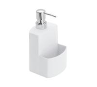 WENKO Distributeur Liquide Vaisselle, Distributeur Liquide Vaisselle Porte éponge, Festival, Blanc, capacité de 380 ML, 10 x 18 x 10 cm