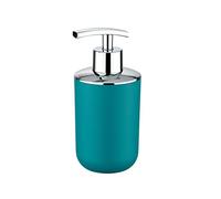 WENKO Distributeur Savon Liquide, Porte Savon Liquide, Brasil, Turquoise, Pet incassable, 320 ML, 7.3 x 16.5 x 9 cm