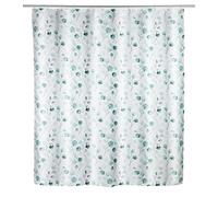 WENKO Duschvorhang Pioppo, 180x200 cm, aus 100% Polyester mit Metallösen&Gummi-Gewichtsband für Dusche, Badewanne, wasserabweisend&waschbar, INKL. 12 weißen Duschvorhangringen, Mehrfarbig, 25240100