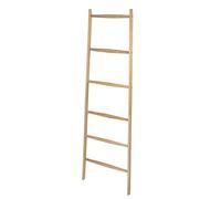 WENKO Echelle Porte Serviette 6 Barres Acina | Porte Serviette sur Pied pour Salle de Bains ou Chambre à Coucher|6 Barres 55cm| Bois Acacia certifié FSC® | 55x170,5x21cm | Marron