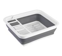 WENKO Égouttoir à vaisselle pliable blanc/gris Geschirr-Abtropfständer, Abtropfgestell für Geschirr und Besteck Blanc