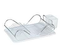WENKO Égouttoir à vaisselle pliable blanc/vert Argent brillant