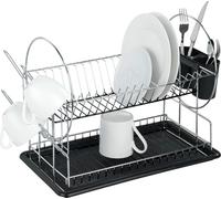 Égouttoir Vaisselle, égouttoir cuisine avec 2 plateaux de rangement, Premium Duo WENKO