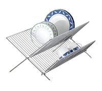 WENKO Égouttoir Panier Vaisselle Tablette pour Assiettes et Tasses, Repliable Argent Brillant