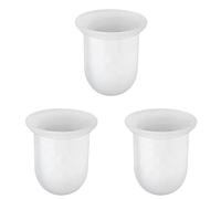 WENKO Ensemble Brosse WC Verre - Porte-Brosse WC, Verre, Blanc (Lot de 3)