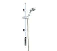 WENKO Ensemble de Barre de Douche à LED Blanc Chaud de 74 cm avec Barre de Douche éclairée, lumière LED Blanc Chaud, pommeau de Douche et Tuyau de Douche en Polycarbonate 74 cm Blanc