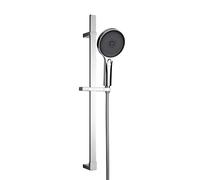 WENKO Ensemble de douche Softwater, barre de douche carrée en inox avec pomme de douche Softwater pour un jet ultra-fin, flexible de douche assorti, adapté aux chauffe-eau instantanés, chrome