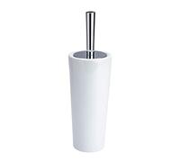 WENKO Ensemble WC Céramique Modèle Coni | Brosse WC Design Fermée en céramique blanche | Porte Brosse Inclus avec tête interchangeable | Dimensions Ø 11,5 x 37 cm | Couleur Blanc et Chromé
