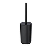 WENKO Ensemble WC Davos, Ensemble puriste avec Brosse WC à tête remplaçable, Accessoire de Salle de Bain au Design All Black Tendance pour la Salle de Bain, Exempt de BPA, Ø 9,5 x 35 cm, Noir Mat