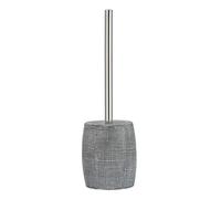 WENKO Ensemble WC Gilba, porte-brosse de qualité supérieure en polyrésine robuste, aspect tendance, y incluse brosse WC, Ø 11,3 x 37 cm, couleur grise