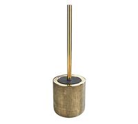 WENKO Ensemble WC Rivara, porte-brosse WC de qualité supérieure en céramique noble, dessins réalisés à la main, y incluse brosse WC, Ø 11,5 x 12,7 cm, or