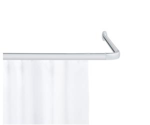 WENKO Era Rail d'angle en aluminium pour rideau de douche flexible en forme de L et U avec patins inclus Chromé