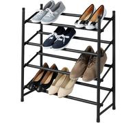WENKO Étagère à chaussures télescopique Hero noir 62,0 - 115,0 x 26,0 x 68,0 cm