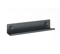 WENKO Étagère à épices Modèle Jet M | Support épices Mural en métal Noir Style Industriel | Fixation sans perçage avec Static-Loc | DIM (l x h x p) 40 x 7,5 x 7,5 cm | Couleur Noire