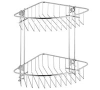 WENKO Etagère d'angle 2 étages fixation par vis et par adhésif WC Rangement salle de bain
